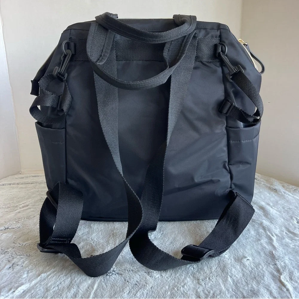 Skip Hop Diaper Bag Backpack: Mainframe Large Capacity, Black with Gold Trim